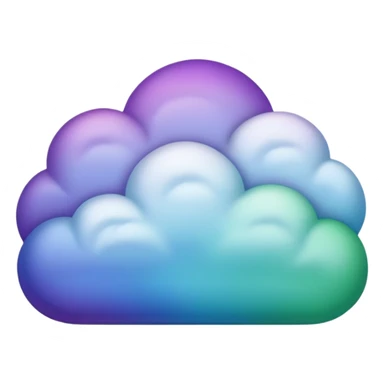 purple and green and blue gradient fluffy cloud sticker