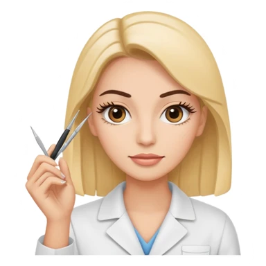 Eyelash technician holding tweezers  sticker