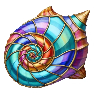 Stained glass conch shell sticker