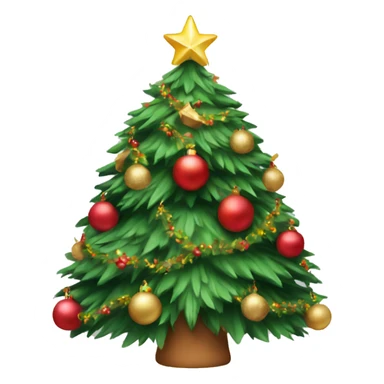 beautiful decorated christmas tree  sticker