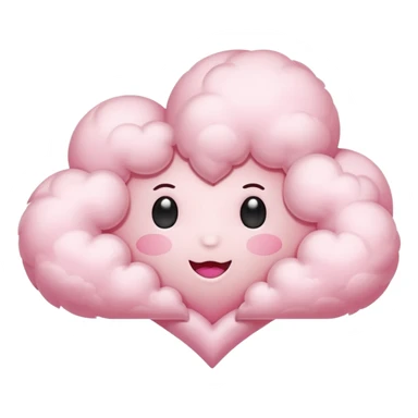 pink heart cloud sticker