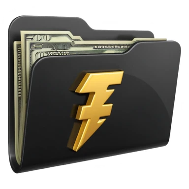 black folder flash file with a money logo
 sticker