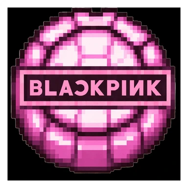 Add the BLACKPINK logo to the object, keep the style consistent with the original image. sticker