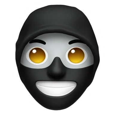 A guy with a metal black Matte mask with black hoodie hood up that says spongë sticker
