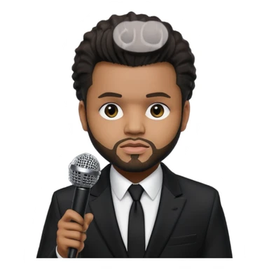 The weeknd holding microphone sticker