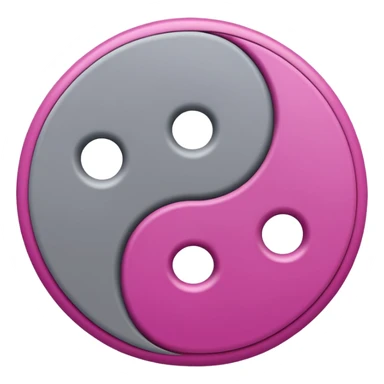 Yin Yang grey and light magenta  sticker