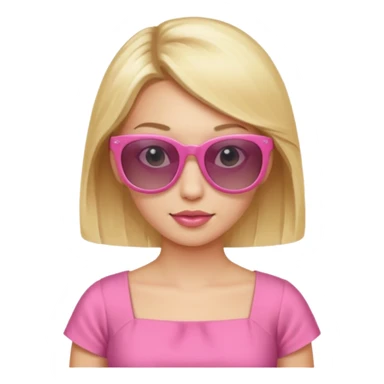 dior women with long blonde hair, pink dress, wear sun glasses sticker