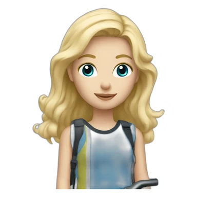 blond girl whit brompton blue sticker