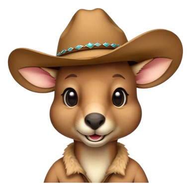 Kangaroo with a cowboy hat sticker