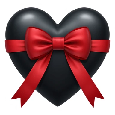 Black heart with black bow, explore sticker