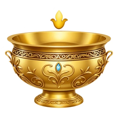 ornate gold bowl top view sticker