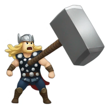 thor strikes with his hammer sticker
