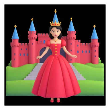 prince in red dress, royal castle background sticker