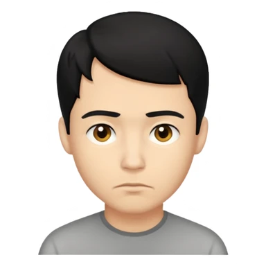 ligth man black hair  thinking sticker