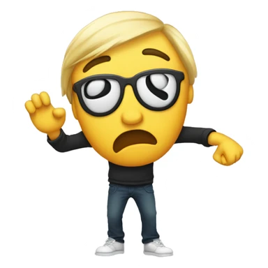 emoji with hand behind it head like dabbing but behind sticker