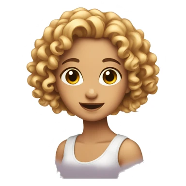 a girl emoji that is so beatiful with curly ha sticker