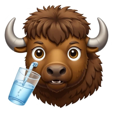 Een bizon met heel veel dorst sticker