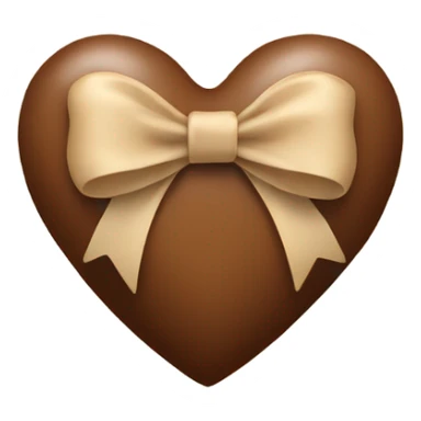 brown heart with beige bow sticker