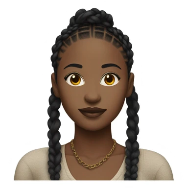 black woman with black boho braids and crop top sticker