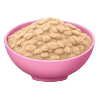 plain oatmeal in a pink bowl sticker