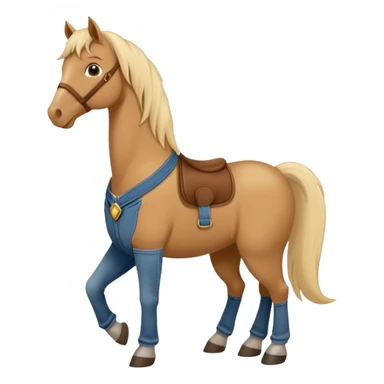 friendly anthropomorphised stallion in jeans and a t-shirt, standard pose sticker