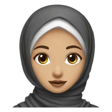 European with curly black hairs plus hijabi girl light skin  sticker