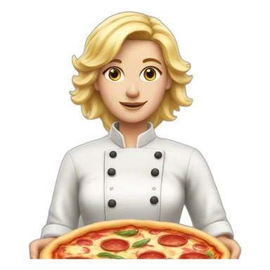 chef blonde hair pizza sticker