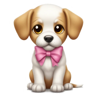 Cute puppy whit a bow  sticker