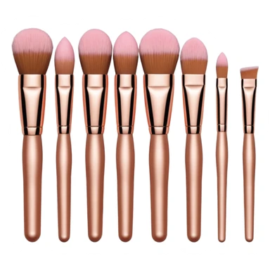 a set of rose gold makeup brushes  sticker