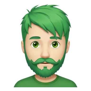 green hair and beard man sticker