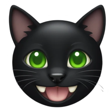Black Cat with Green eyes laughing sticker