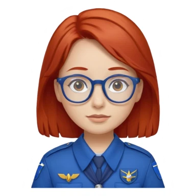 scout girl with blue scout uniform, red haired and glassess sticker