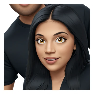 smiling girl in black shirt sticker