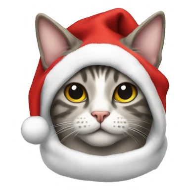 Cat in Christmas hoodie sticker