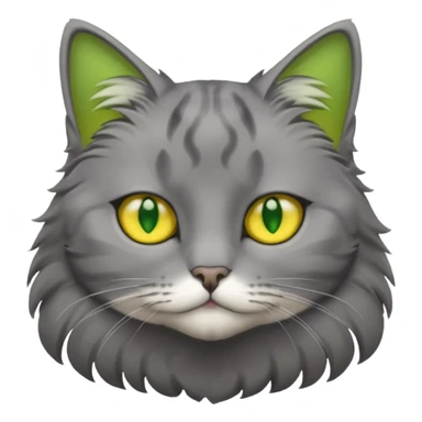 Cat grey with yellow and green eys sticker