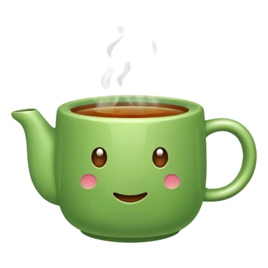 emoji green cup with tea sticker
