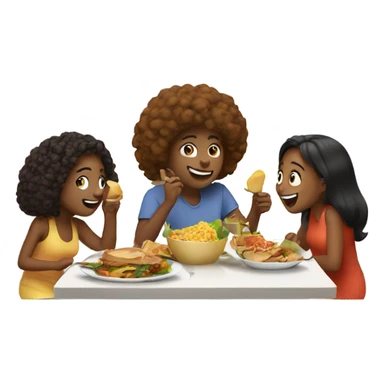 friends enjoying food together sticker