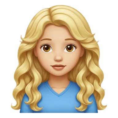 Girl with light skin long blonde wavy hair sticker