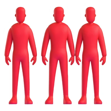 three red shadow silhouettes standing together sticker
