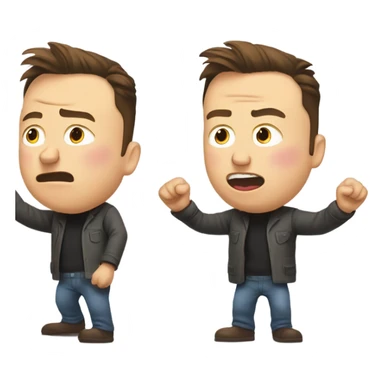 elon musk throwing a temper tantrum sticker