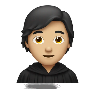 person with no face wearing black robe sticker