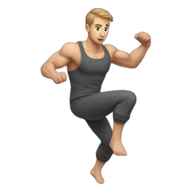 Slavic parkour guy abs sticker