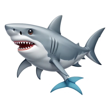 a shark with shoes sticker