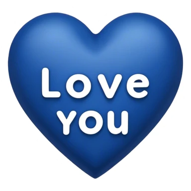 Dark Blue heart with the words Love You Ry in the middle  sticker