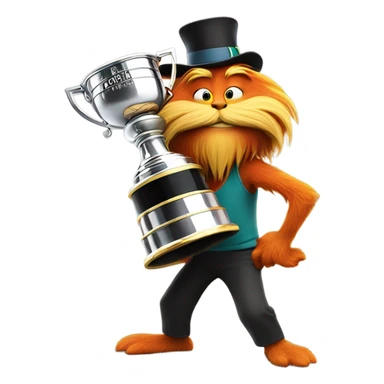 lorax holding a stanley cup  sticker
