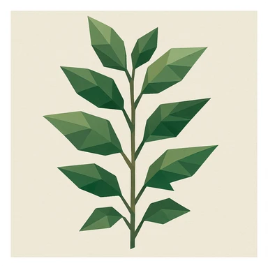 low-poly polygonal style plant sticker