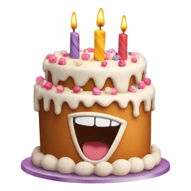 a smiling birthday cake sticker