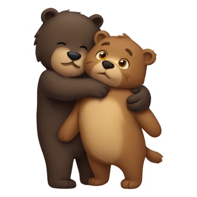 Bear and panter huggings sticker