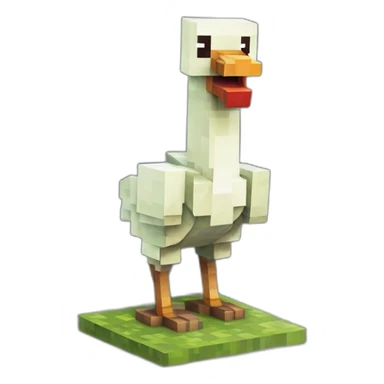 Zombie minecraft et une poule Minecraft sur sa tête sticker