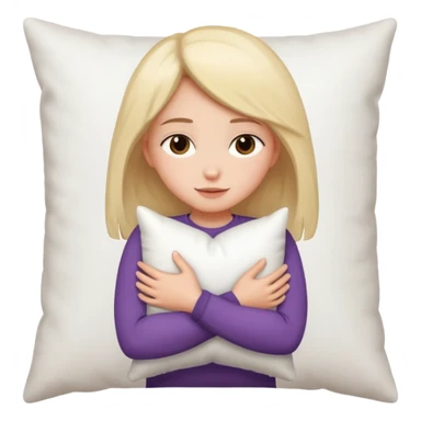 Girl hugging pillow sticker